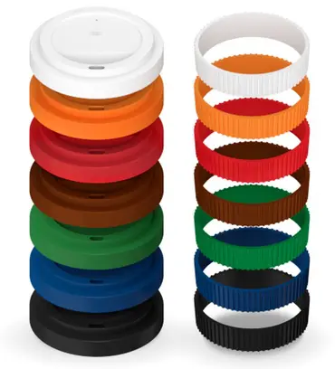 Si può avere la banda di silicone e il coperchio in qualsiasi colore a Pantone.